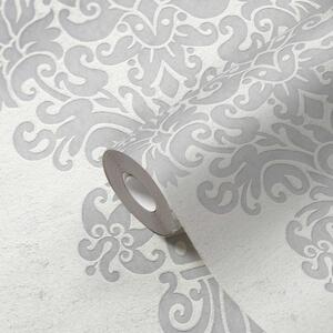 A.S. Création | Vliesová tapeta na zeď Pure Elegance | 0,53 x 10,05 m | bílá, šedá