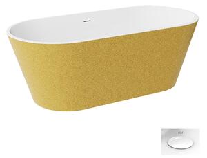 Besco Akrylátová volně stojící vana Deeva Glam Z 150x75 (160x75, 170x80, 180x80) Rozměry (cm): 150x75, Typ a barva výpustě: Click-Clack se šterbinovým přepadem, bílá