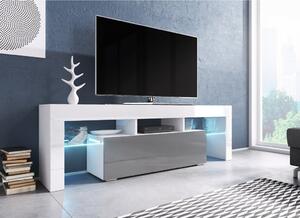 Cama TV stolek TORO 138 Barva nábytku: Bílo/černý lesk