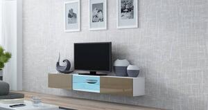 Nástěnný TV stolek CAMA VIGO 180 GLASS Provedení: Bílá/bílý lesk