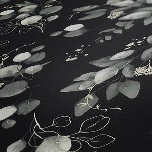 A.S. Création | Vliesová tapeta na zeď Pure Elegance | 0,53 x 10,05 m | černá, šedá, metalická