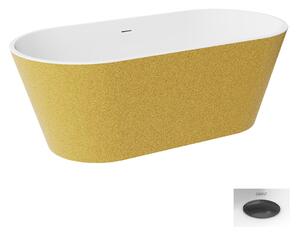 Besco Akrylátová volně stojící vana Deeva Glam Z 150x75 (160x75, 170x80, 180x80) Rozměry (cm): 150x75, Typ a barva výpustě: Click-Clack se šterbinovým přepadem, grafit