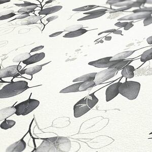 A.S. Création | Vliesová tapeta na zeď Pure Elegance | 0,53 x 10,05 m | krémová, šedá, metalická