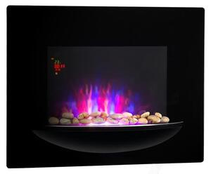 Klarstein Feuerschale - Elektrický nástnný krb, 1800 W, elektrický ohíva s ventilátorem, 2 nastavení ohevu, iluze plamene, funkce adaptivního startu, týdenní asova, dálkové ovládání, erná