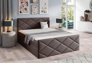 Postel s matrací a roštem HALKA - 120x220, hnědá + topper ZDARMA