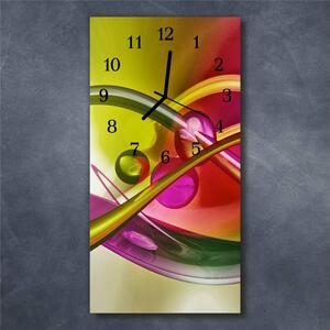 Nástěnné hodiny obrazové na skle - Abstrakt barevný