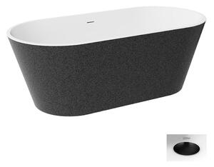 Besco Akrylátová volně stojící vana Deeva Glam G 150x75 (160x75, 170x80, 180x80) Rozměry (cm): 150x75, Typ a barva výpustě: Click-Clack se šterbinovým přepadem, černá mat