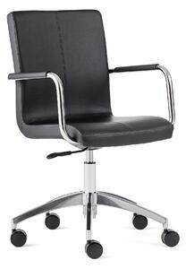 AJ Produkty Konferenční židle DELTA, otočná, černá syntetická kůže, chrom