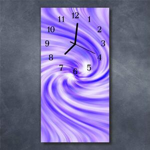 Nástěnné hodiny obrazové na skle - Vír fialovomodrý