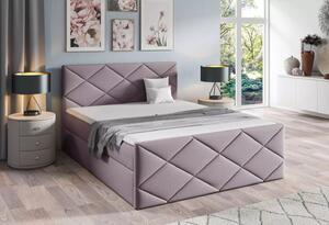 Postel s matrací a roštem HALKA - 140x220, fialová 2 + topper ZDARMA
