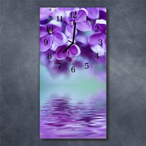 Nástěnné hodiny obrazové na skle - Šeříkové květy