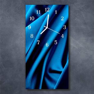 Nástěnné hodiny obrazové na skle - Samet modrý