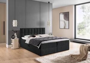Jednolůžková čalouněná postel 120x220 ALIBINA - černá + topper