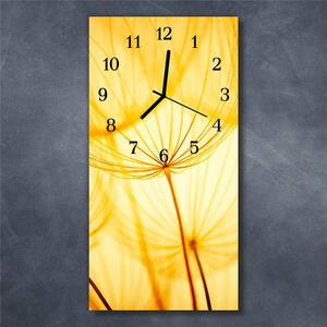 Nástěnné hodiny obrazové na skle - Pampelišky žluté