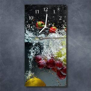 Nástěnné hodiny obrazové na skle - Ovoce ve vodě I