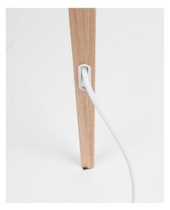 Bílá stojací lampa Zuiver Tripod Wood, ø 50 cm