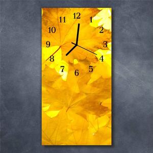 Nástěnné hodiny obrazové na skle - Listy žluté