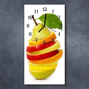 Nástěnné hodiny obrazové na skle - Hruška plněná ovocem