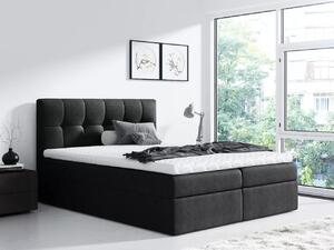 Jednoduchá postel REX 120x220, černá + TOPPER