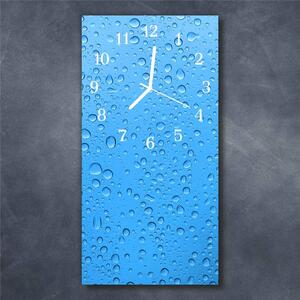 Nástěnné hodiny obrazové na skle - Kapky vody I