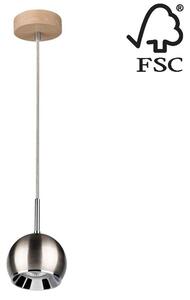 Spot-Light 5141174 - LED Lustr na lanku BALL WOOD 1xGU10/5W/230V matný dub