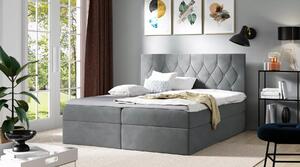 Postel boxspring TIBOR - 120x220, šedá + topper ZDARMA