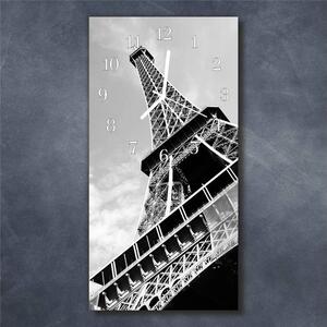 Nástěnné hodiny obrazové na skle - Eiffelova věž