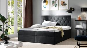 Postel boxspring TIBOR - 120x220, černá + topper ZDARMA