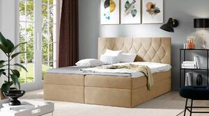 Postel boxspring TIBOR - 120x220, béžová + topper ZDARMA