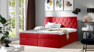 Postel boxspring TIBOR - 120x220, červená + topper ZDARMA