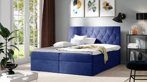 Postel boxspring TIBOR - 120x220, modrá + topper ZDARMA