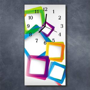 Nástěnné hodiny obrazové na skle - Barevné kostky
