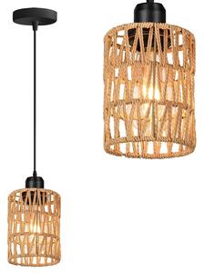 Toolight Boho, závěsné stropní svítidlo 1xE27 APP1622-1CP, hnědá-černá, OSW-05681