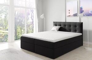 Čalouněná boxspringová postel 140x220 IVANA 1 - černá + topper ZDARMA