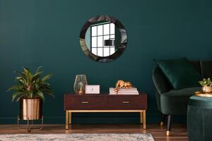 Kulaté dekorační zrcadlo na zeď Tmavé tropické listy