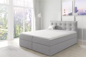 Čalouněná boxspringová postel 180x220 IVANA 1 - šedá + topper ZDARMA