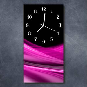 Nástěnné hodiny obrazové na skle - Abstrakt tmavě růžový I