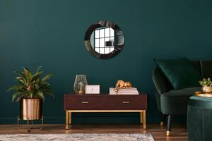 Kulaté dekorační zrcadlo na zeď Tmavé tropické listy