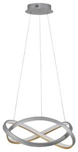 Nova Luce Stříbrné kovové závěsné LED světlo Odrey 50 cm