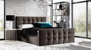 Čalouněná boxspringová postel IVANA 1 LUX - 120x220, hnědá + topper ZDARMA