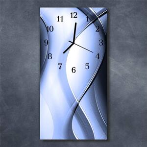 Nástěnné hodiny obrazové na skle - Abstrakt modročerný
