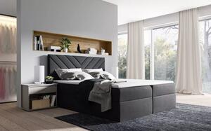 Kontinentální postel IVANA 6 - 180x220, černá + topper ZDARMA