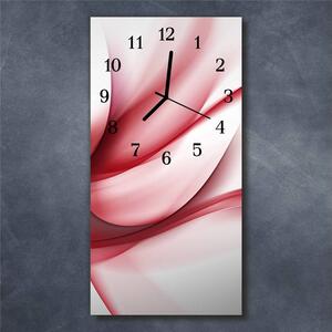 Nástěnné hodiny obrazové na skle - Abstrakt růžový IV