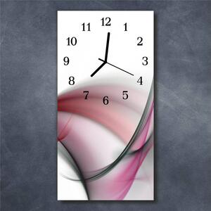 Nástěnné hodiny obrazové na skle - Abstrakt růžovošedý
