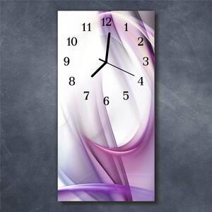 Nástěnné hodiny obrazové na skle - Abstrakt růžový III