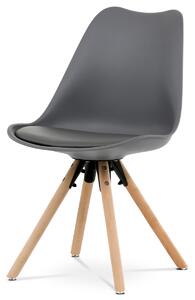 Jídelní židle šedá plastová AJZ101S