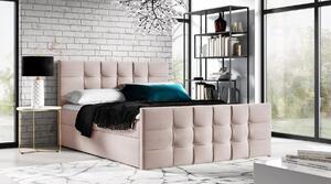 Čalouněná boxspringová postel IVANA 1 LUX - 120x220, růžová + topper ZDARMA