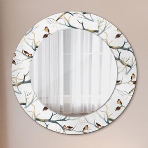 Kulaté dekorační zrcadlo Větve vrabců ptáků