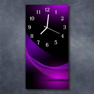 Nástěnné hodiny obrazové na skle - Abstrakt fialový I
