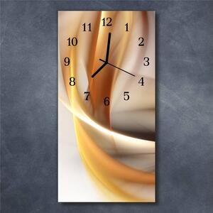 Nástěnné hodiny obrazové na skle - Abstrakt zlatý